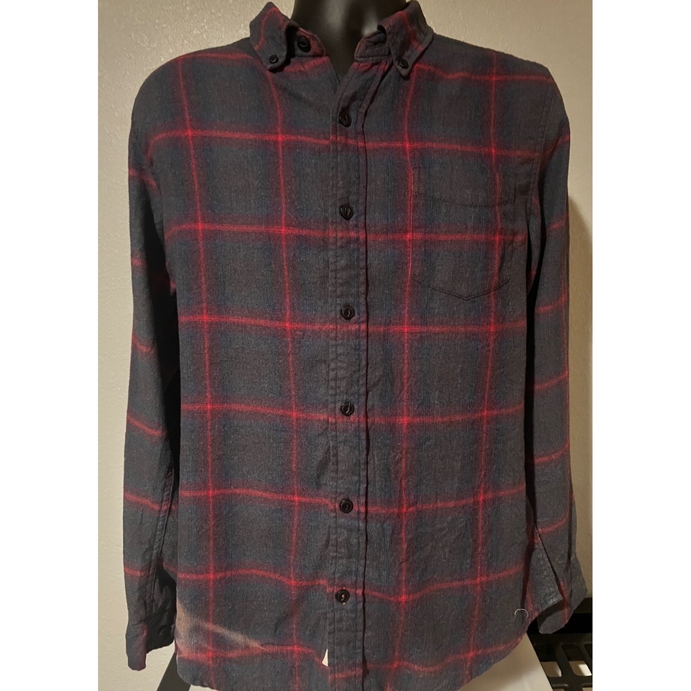 Weatherproof Flannel Shirt Mens Small Grey Red Good Vintage Weathered Plaid Luxe